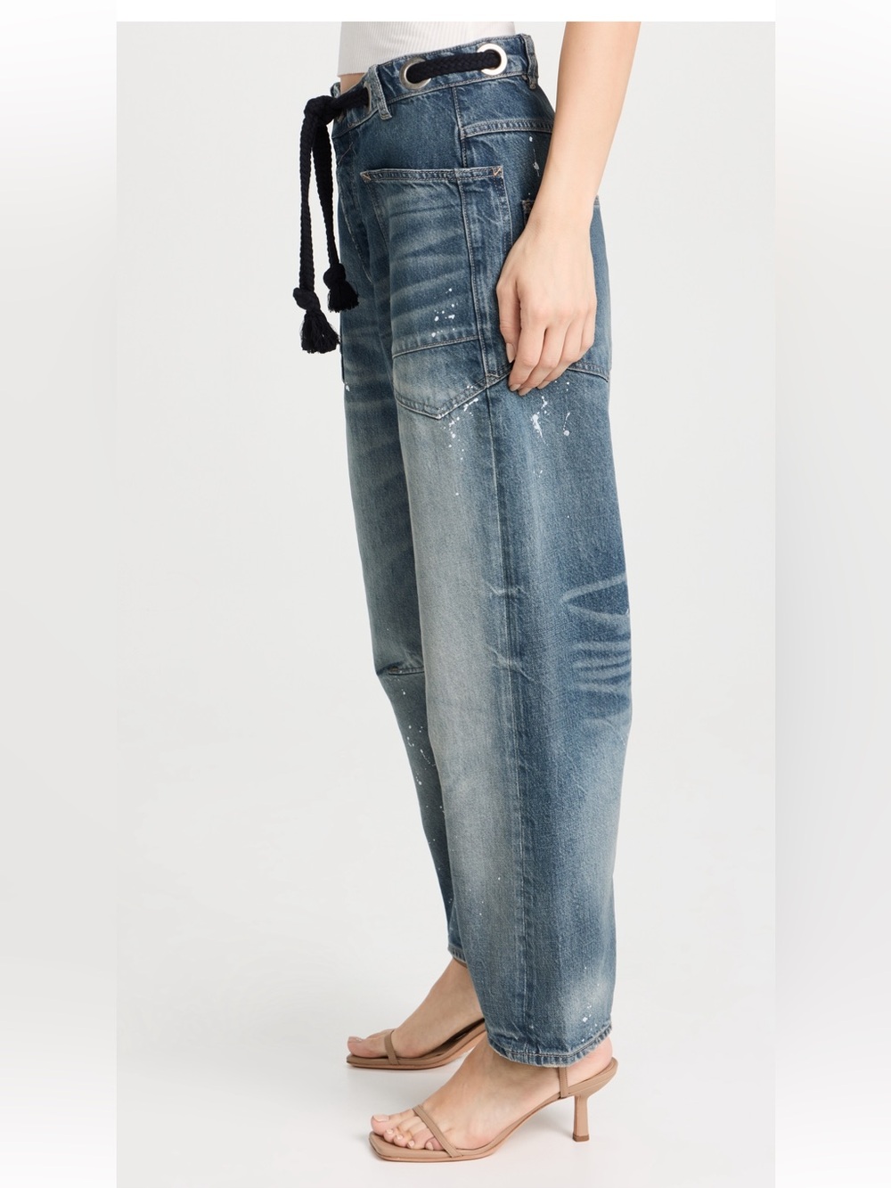 FREE PEOPLE We The Free Moxie Pull-On Barrel Jeans Size 28 NEW - Picture 3 of 16